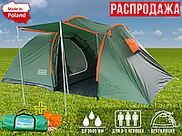Туристическая Палатка 3-х Местная с Тамбуром Олива Двухслойная Палатка для 3 человек ZANO ORION 3A Трехместная