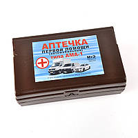 Аптечка в авто АМА-1 (до 9 чоловік ) Бокс коричневий "Червоний Хрест"  /з обезболюючим(Новокаин)