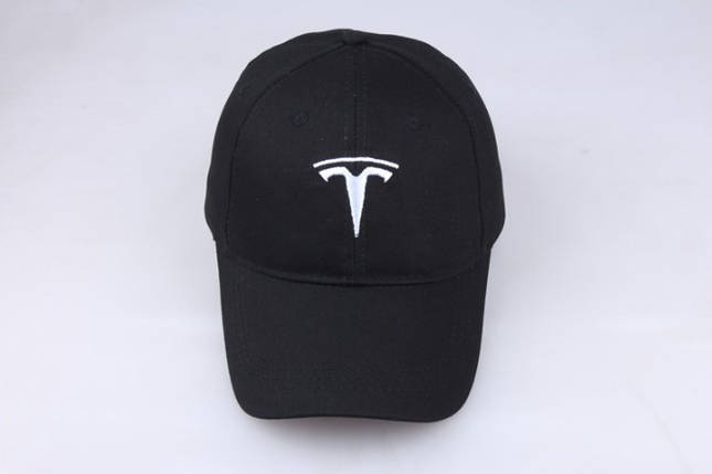 Кепка Бейсболка Tesla Тесла Чорна з білим Лого, фото 3