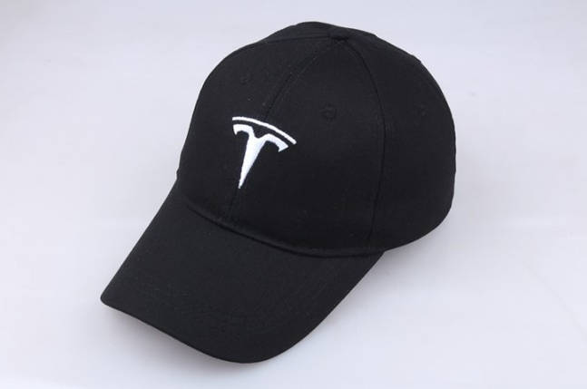 Кепка Бейсболка Tesla Тесла Чорна з білим Лого, фото 1