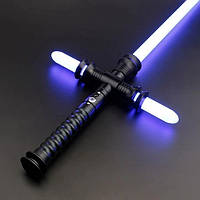 Меч световой, лазерный, трехлучевой FG Star Wars Черный 72 см со звуком и выбором 19 цветов RGB