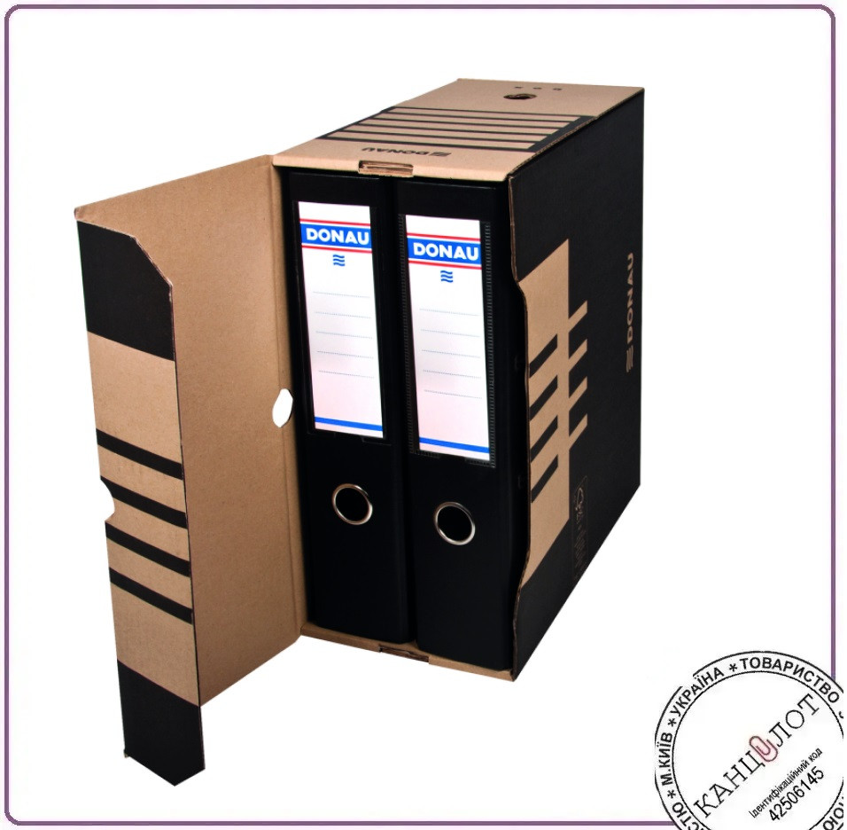 Бокс для архівування документів, 155 мм, DONAU, 300х155х340 мм, крафт (7663301PL-02), фото 1