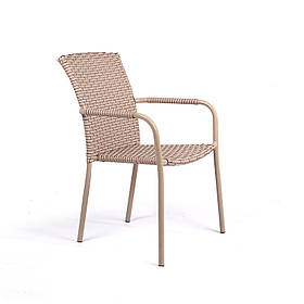 Стілець Бістро Pradex 865х610х630 мм плетіння штучний ротанг на металокаркасі бежевий