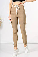 Джоггеры женские с карманами из стрейч-котона Приталенные брюки женские спортивные штаны VS 1087 42