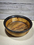 Дерев'яний сегментний салатник.ваза для фруктів ручної роботи (морений дуб і волоський горіх), фото 5