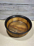 Дерев'яний сегментний салатник.ваза для фруктів ручної роботи (морений дуб і волоський горіх), фото 3