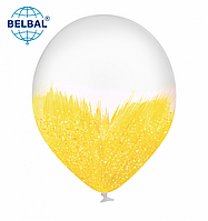 Латексный шарик BELBAL 12"(30 см) Браш с глиттером желтый