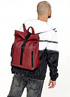 Рюкзак мужской Roll бордовый, модный рюкзак для мужчин, городской рюкзак, удобный рюкзак