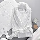 Білий махровий халат шаль XL, 400 гр/м2 готельний, фото 2