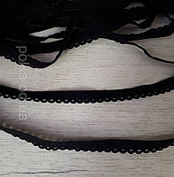 Гумка 8-мм оздоблювальна чорна з ажурним краєм (від 20 м)