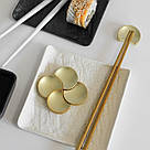 Комплект золотої підставки та паличок для суші золото REMY-DECOR для дому ресторанів, кафе., фото 3