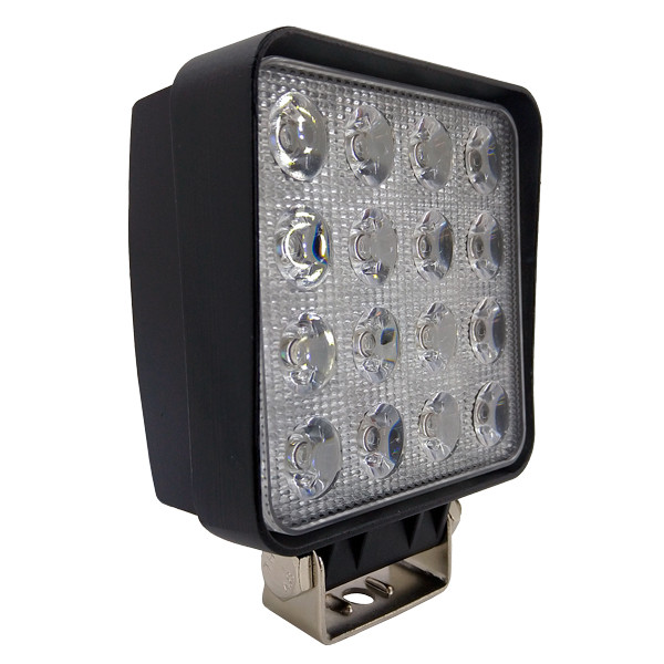 LED фара 48W 16x3W широкий промінь, квадратний корпус 3500 LM LED фара робоча квадратна 48W, 16 ламп, 10-30V