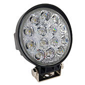 LED фара 42W 14х3W широкий промінь, круглий корпус 3000 LM LED фара робоча кругла 42W, 14 ламп, 10-30V, 6000K