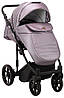 Коляска 2 в 1 Adamex Amelia шкіра 100% SM7 світло-бузковий перламутр, фото 7