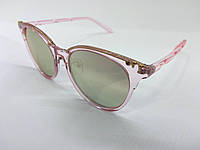 Сонцезахисні окуляри з круглими лінзами поляризованими в рожевій оправі