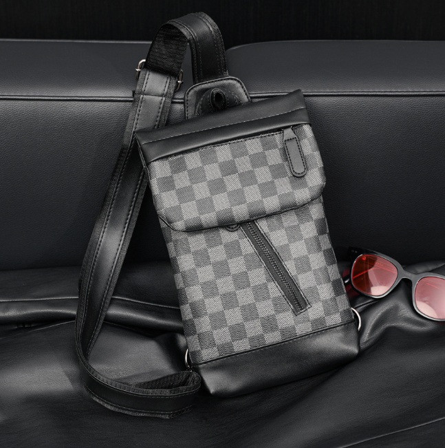Чоловіча сумка бананка на груди в карту, сумка-слінг для чоловіків месенджер крос-боді, фото 1
