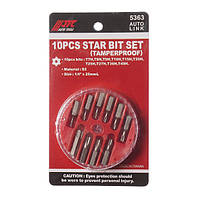 Набор бит TORX 1/4" T7H-T40H с отверстием 10ед. 5363 JTC