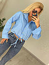 Укорочена молодіжна сорочка на кулісці з довгим рукавом "Betty", фото 8