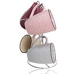 Набір 4 кухлі "Heart" 350 мл на металевій стійці, фото 2