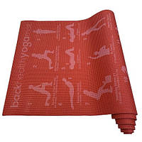 Фитнес-коврик Yoga Mat PVC 1,73мx0,61мx6мм для фитнеса, йоги, тренировок (MS1845) Красный
