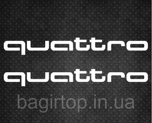Набір вінілових наклейок на авто - Audi Quattro розмір 30 см (2 шт.)