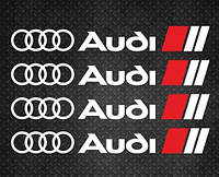 Набір вінілових наклейок на ручки авто - Audi 01 розмір 12 см (4 шт.)