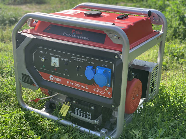 Генератор бензиновий Edon PT-6000A-S, 6 кВт, об'єм двигуна 389 см3, 220 В, електростартер, фото 5