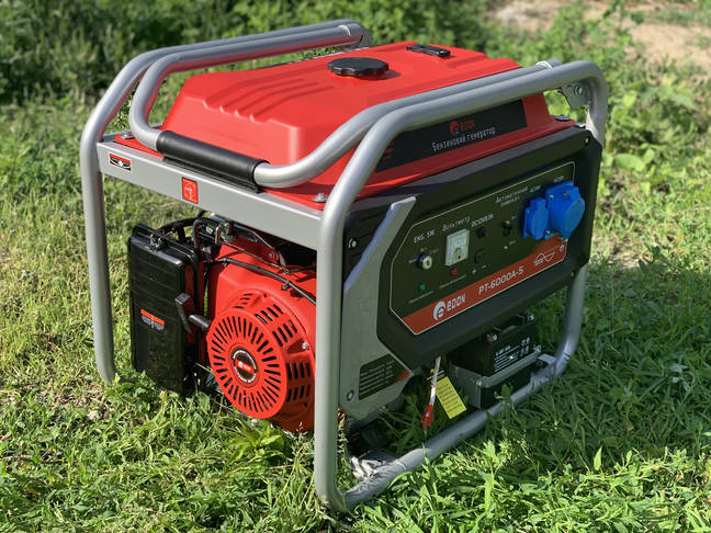 Генератор бензиновий Edon PT-6000A-S, 6 кВт, об'єм двигуна 389 см3, 220 В, електростартер, фото 4