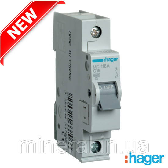 Автоматичний вимикач 1P 6kA C-10A 1M Hager, на DIN-рейк, Модульний автоматичний вимикач, Premium, Professional