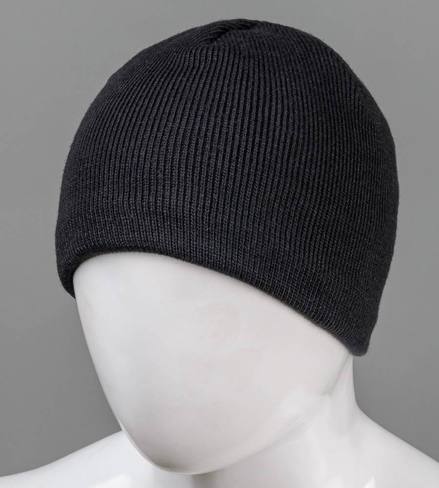 Шапка чоловіча бюджетна на флісі, Чорний, фото 1