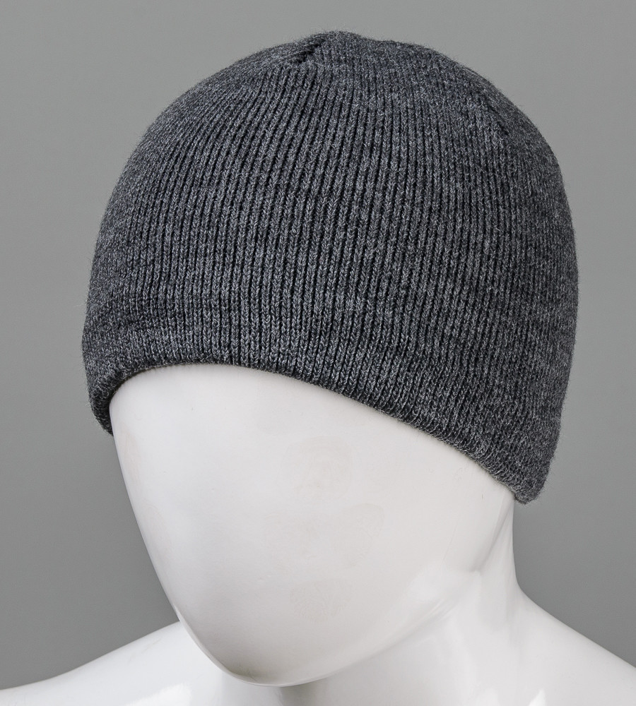 Шапка чоловіча бюджетна на флісі, Т. Сірий, фото 1