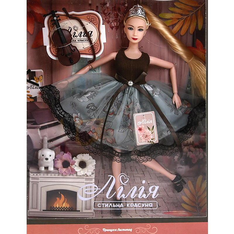 Лялька Лілія “Принцеса листопада” (аксесуари, скрипка, вихованець, квіти, у коробці) TK Group ТК - 67203, фото 1