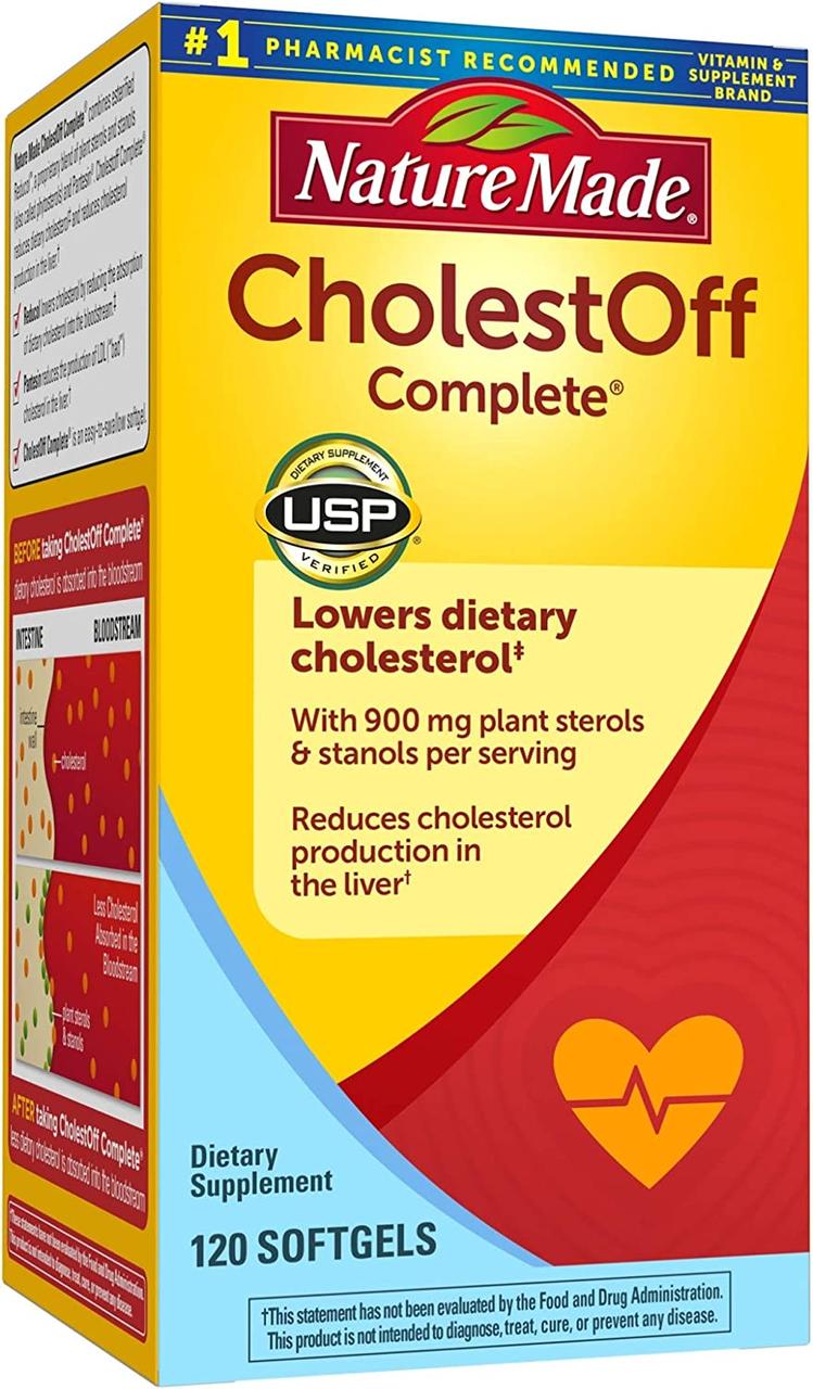 Nature Made CholestOff Complete з фітостеролами, зниження рівня холестерину, 120 ЖК. До 05/2026