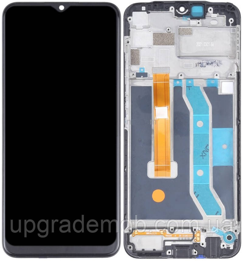 Дисплей модуль тачскрин Realme C12 чорний з рамкою, фото 1