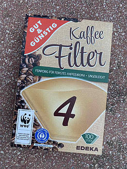 Паперові фільтри для кави N4, (100шт.) Edeka Німеччина