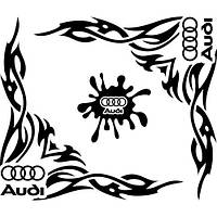Набір вінілових наклейок на авто - Куточки на бічні стекла Audi Tribal розмір 20 см (2 шт.)