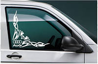 Набір вінілових наклейок на авто - Куточки на бічні стекла Audi Tribal розмір 50 см (2 шт.)