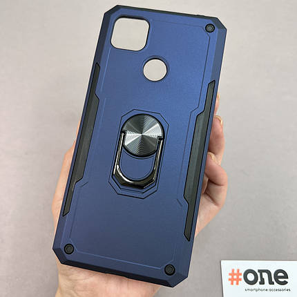 Чохол для Xiaomi Redmi 9C протиударний із кільцем підставкою бронь чохол на телефон сяомі редмі 9с синій MGN, фото 1