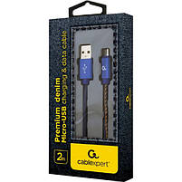 Кабель USB 2.0 тип АM - microВM 2 м Cablexpert (CC-USB2J-AMmBM-2M-BL), фото 3