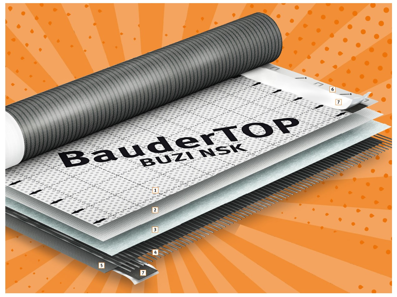 Подкровельная мембрана BauderTOP BUZI NSK 265 г/м2, 1,28*50м - фото 4 - id-p405847340