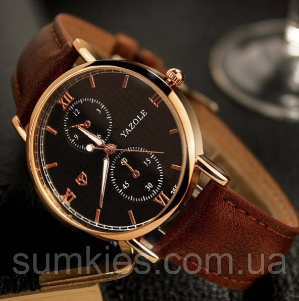 Чоловічий годинник наручний Yazole, фото 1