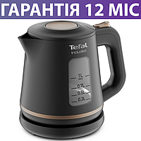 Електрочайник TEFAL Includeo, чорний, електричний чайник тефаль