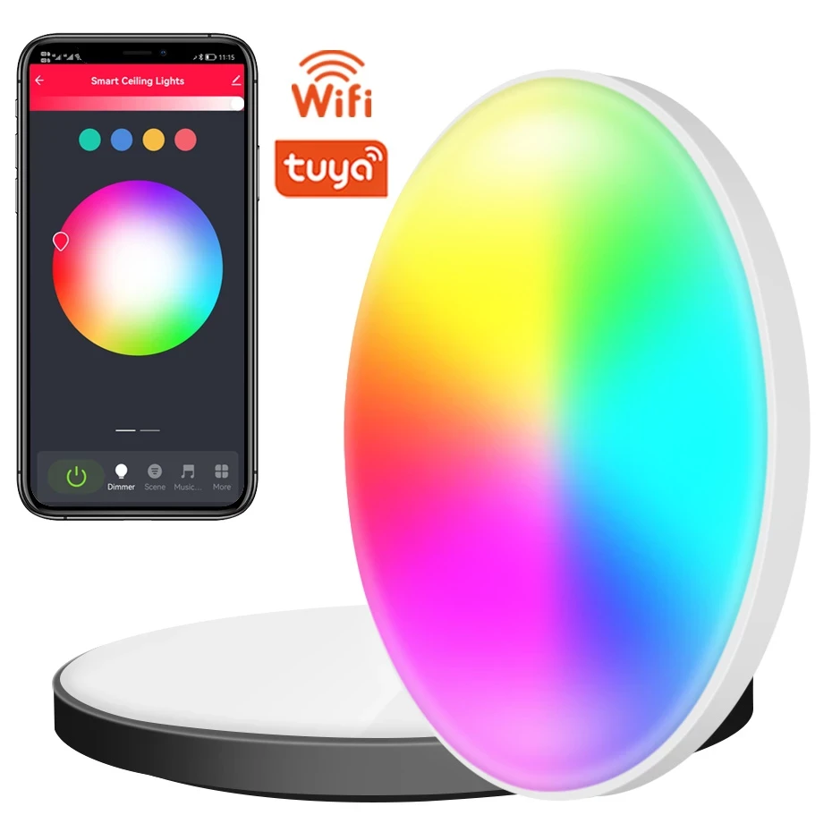 30W Tuya Smart Surface mount LED Panel Light WiFi Dimmable Стельовий світильник RGB + CW + WW Led Plafon Lights для Room Alexa Con
