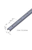 Рейка-профиль однорядная, белая, 2000х19х10 (стенка 1.2мм), с шагом 50 мм