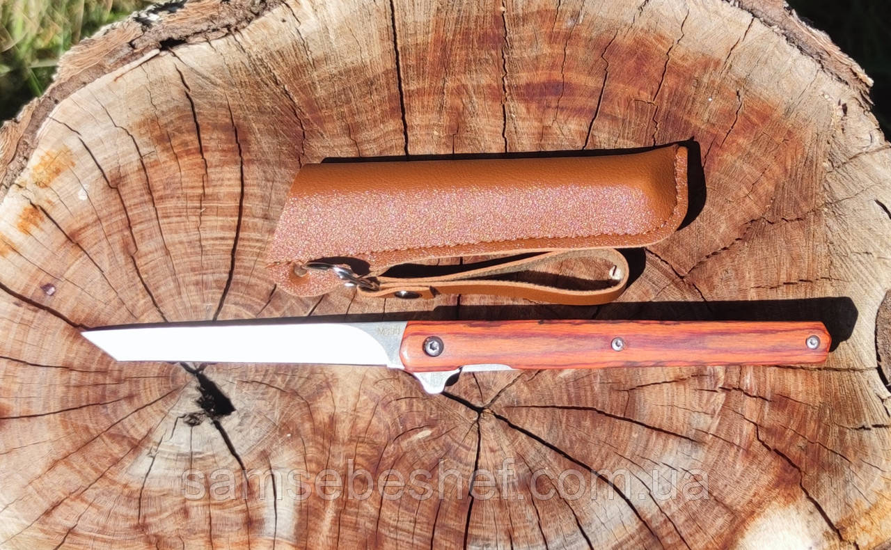 Складаний ніж полуавтомат танто Flipper M390 Black / Brown