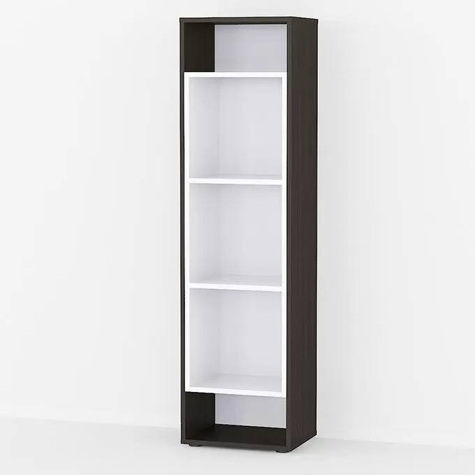 Стелаж для книг Id A-0071 Ш 390 / В 1439 / Г 299 Венге темний-Білий