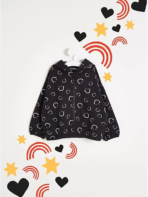 Худі чорне з капюшоном і на блискавці Смайл Alesha Dixon Tan George George (Англія)  122/128см, фото 1