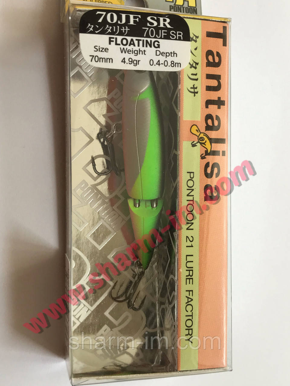 Воблер Pontoon 21 Tantalisa 70JF-SR Floating col. R37 Flashing Chartreuse