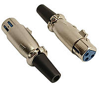 Гніздо микрофонное XLR 3pin, монтаж на кабель