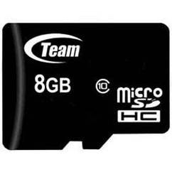 MicroSDHC   8GB Class 10 Team + SD-adapter (TUSDH8GCL1003)